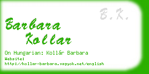 barbara kollar business card