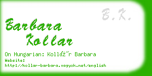 barbara kollar business card